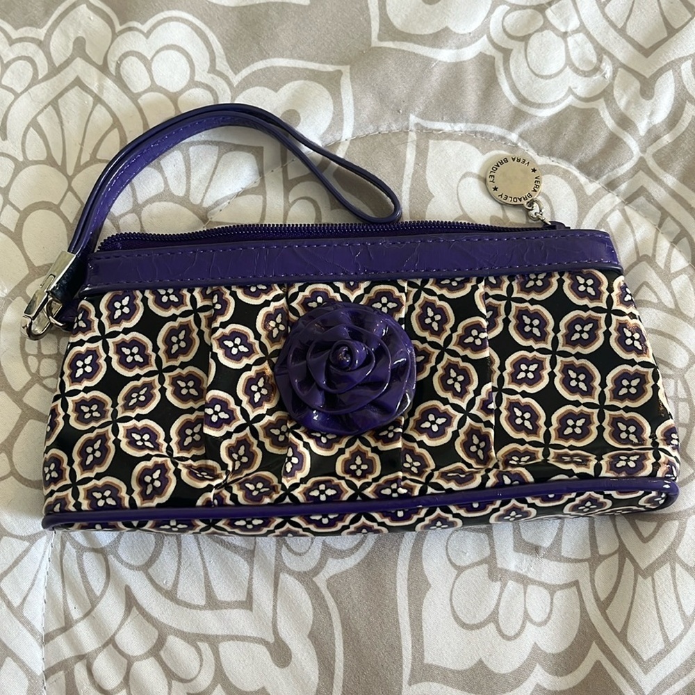 Vera Bradley Frill Small Clutch Simply Violet Purple Vinyl